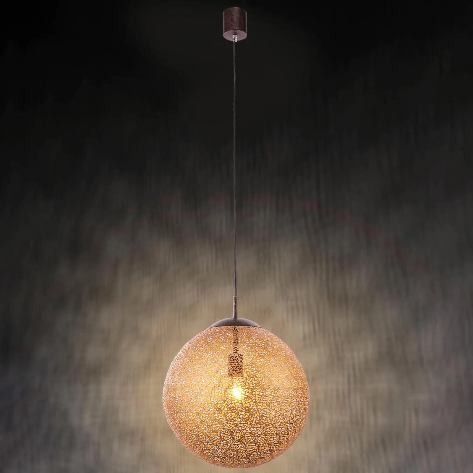 Paul Neuhaus lampada a sospensione Greta, Ø 40 cm, colore oro, metallo