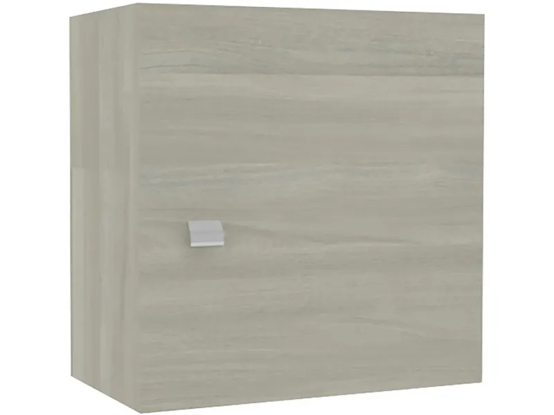 Pensile cubo anta reversibile rovere grigio 45x45x16 cm