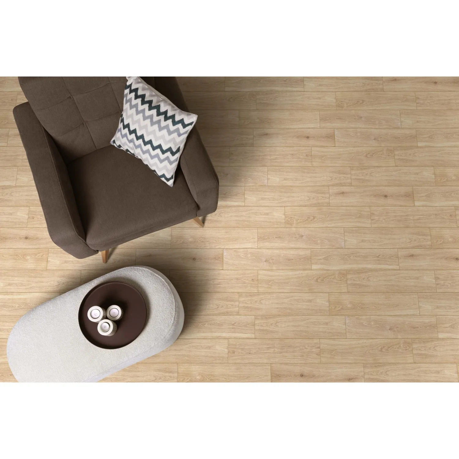 Piastrella porcellanato smaltato Legno Naturale nocciola 17x62 cm 1,37 m²