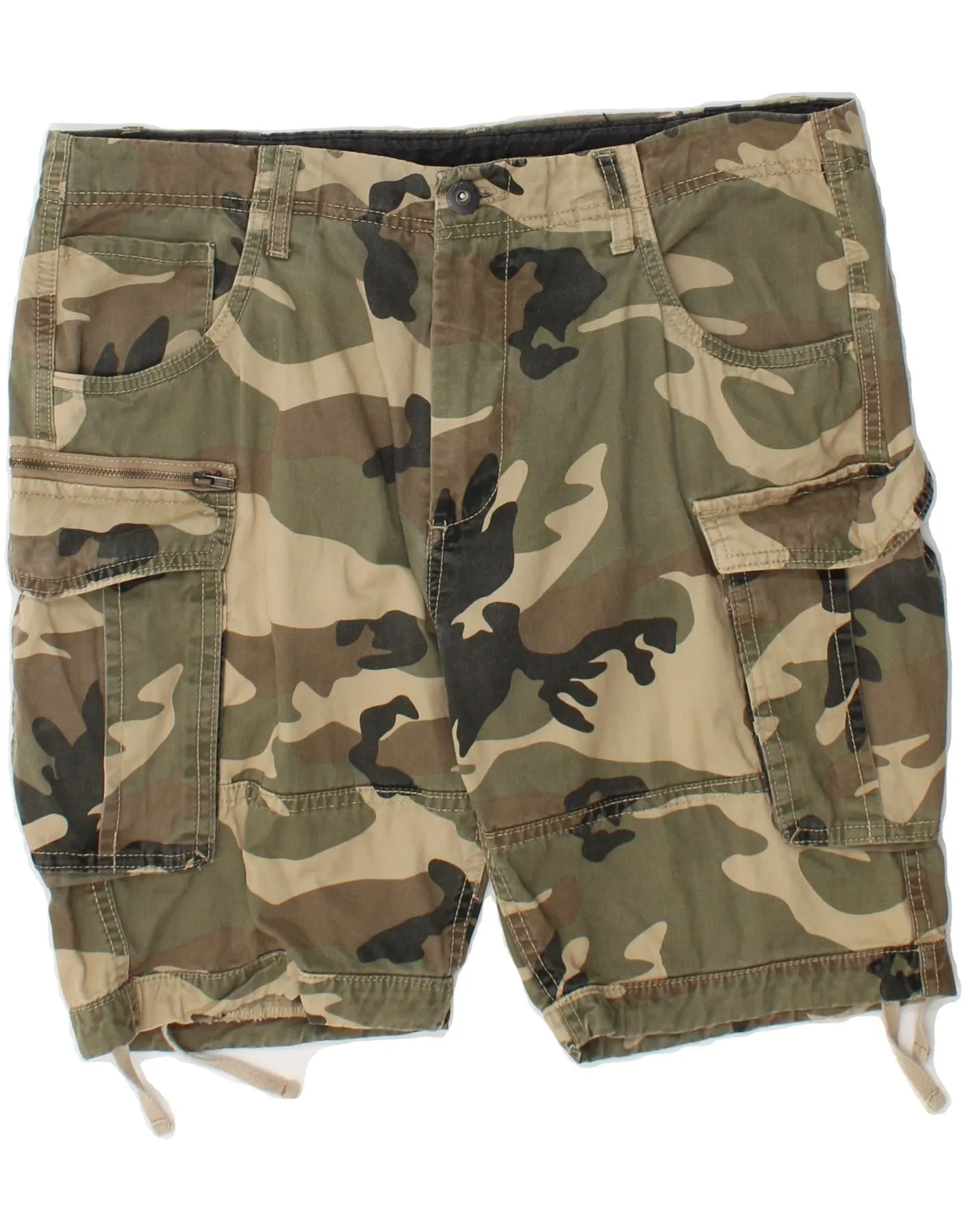 PIAZZA ITALIA Mens Cargo Shorts IT 48 Medium W32  Khaki Camouflage