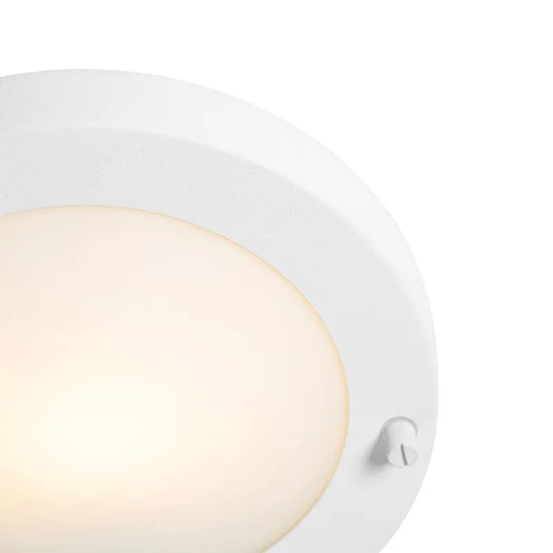 Plafoniera moderna bianca 18 cm IP44 - Yuma
