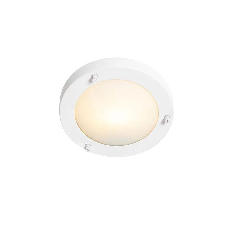 Plafoniera moderna bianca 18 cm IP44 - Yuma