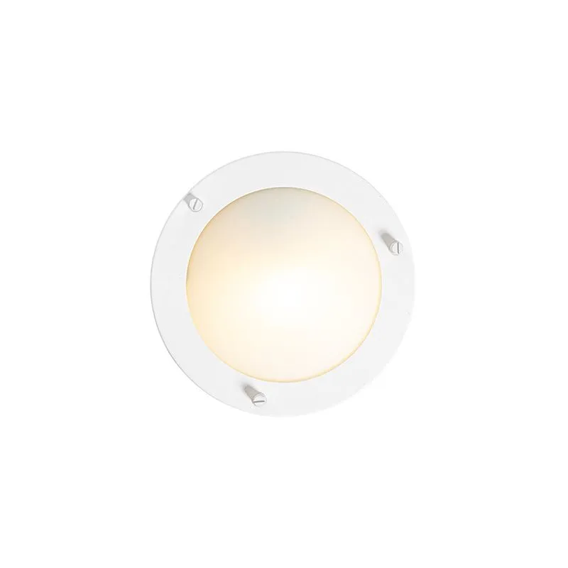 Plafoniera moderna bianca 18 cm IP44 - Yuma