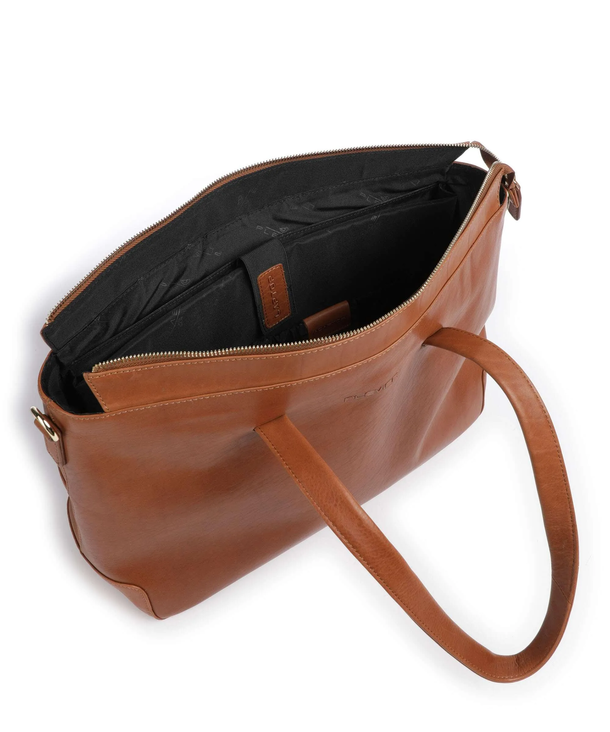  Plevier Structure Edge Borsa shopper 15″ pelle granulata cognac  
