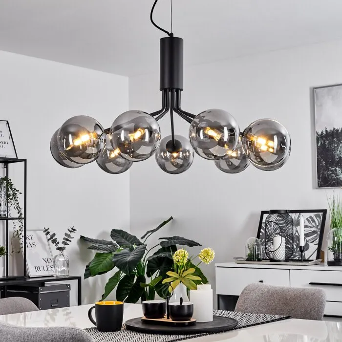Remaisnil Lampadario a sospensione Nero, 9-Luci