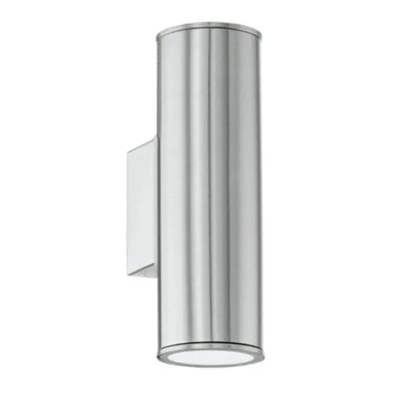 Riga applique 6,5cmx15cm 2x3W GU10-LED Acciaio Inox Bianco 