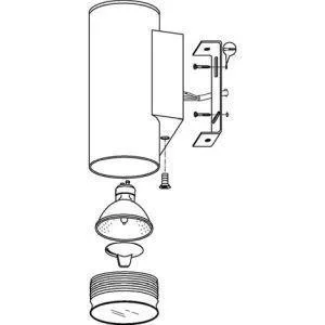 Riga applique 6,5cmx15cm 2x3W GU10-LED Acciaio Inox Bianco 