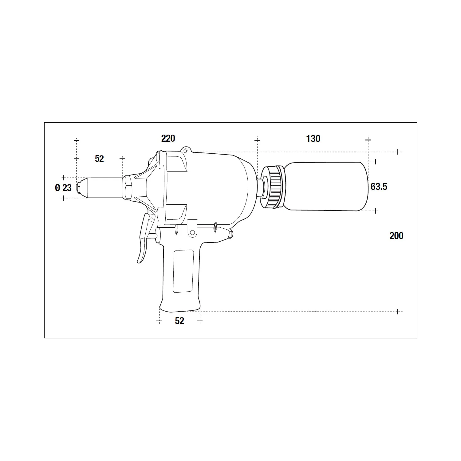Rivettatrice Rivit RIV551AX pneumatica per divetti da diam 2,4 a 4,8 c7 aspirazione e nasello per rivetti ciechi