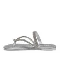 Sandalo basso Alberto Venturini FLAT in crystal e laminato argento