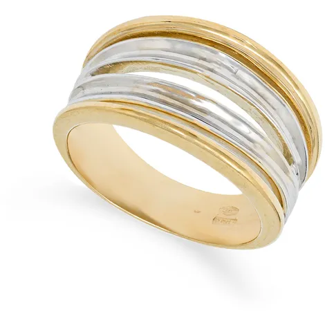 SARNIORO Anello da donna a fascia in oro 9Kt bicolore