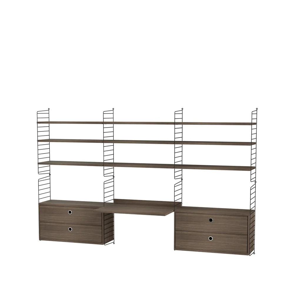 Scaffale da ufficio String noce e nero - combinazione F.iq{font-size:18px}