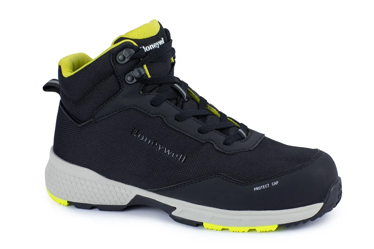 Scarponcini antinfortunistici S1P Honeywell Safety da  Unisex tg. 44, col. Nero, Bianco, Giallo , con puntale di