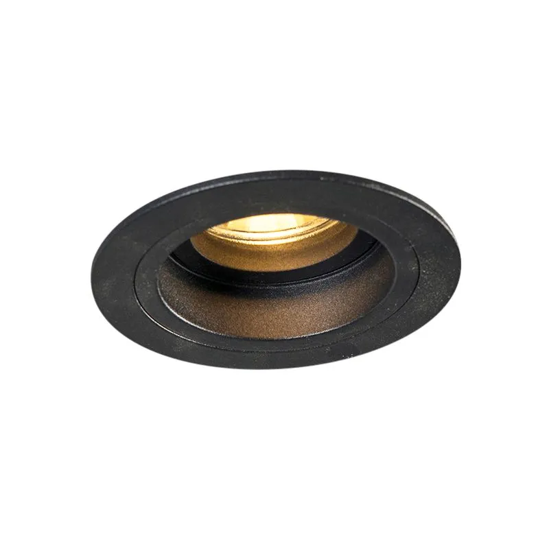 Set di 6 Faretto da incasso moderno nero 9,2 cm ruotabile e inclinabile - Chuck