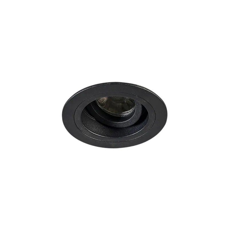 Set di 6 Faretto da incasso moderno nero 9,2 cm ruotabile e inclinabile - Chuck