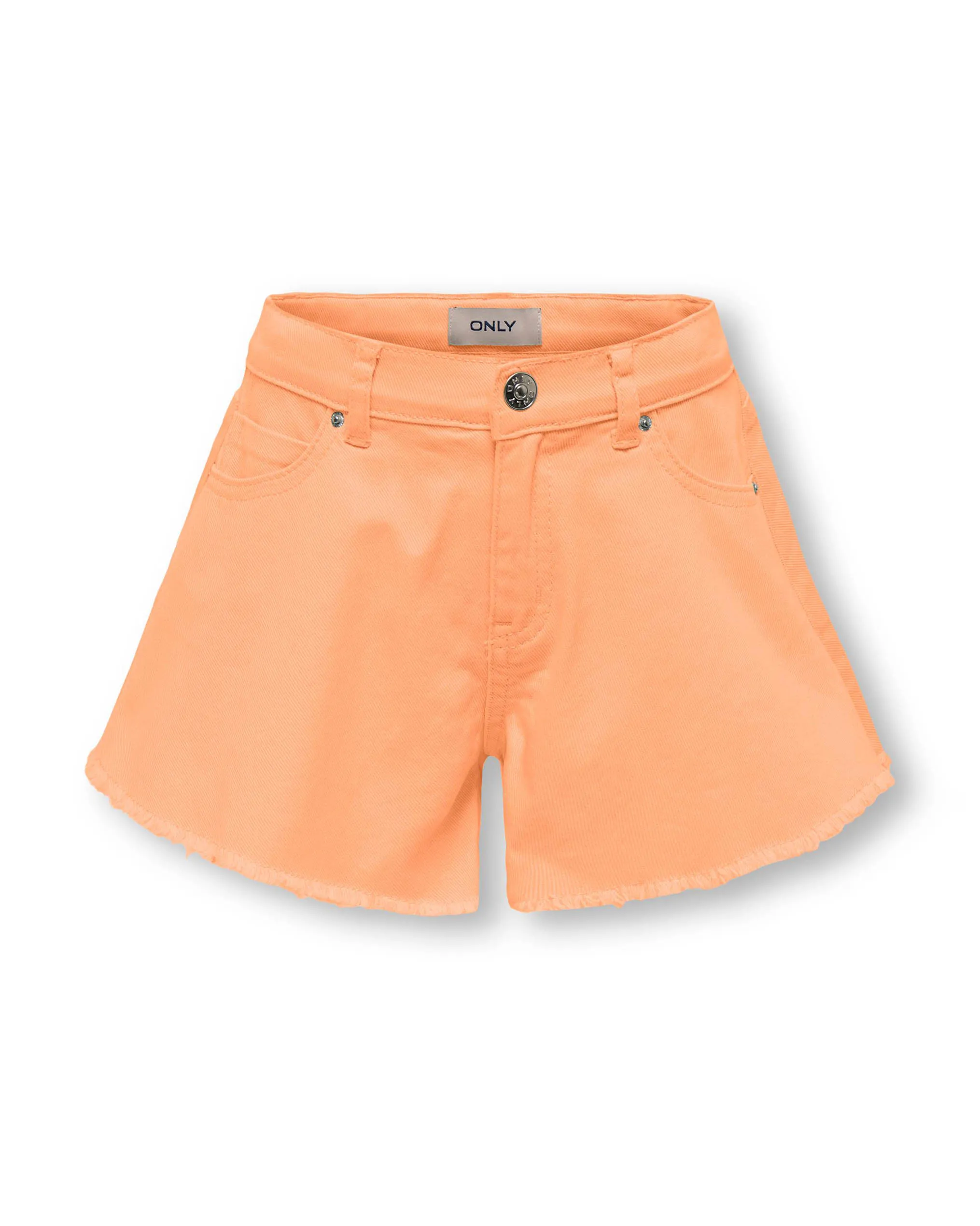 Short arancione dalla linea ampia svasata in bull di cotone stretch 8-14 anni