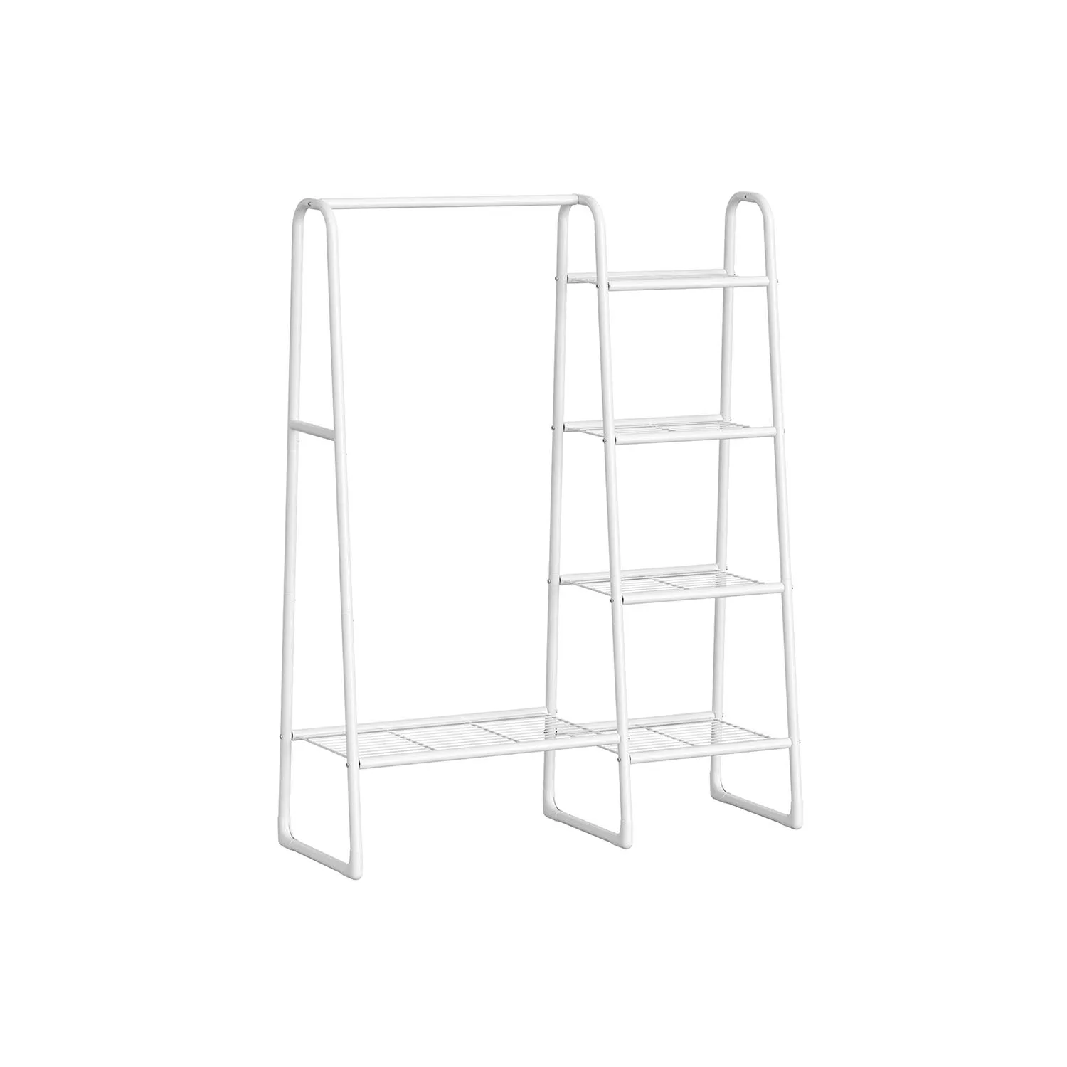 Stand Appendiabiti con Ripiani Portaoggetti Struttura in Metallo