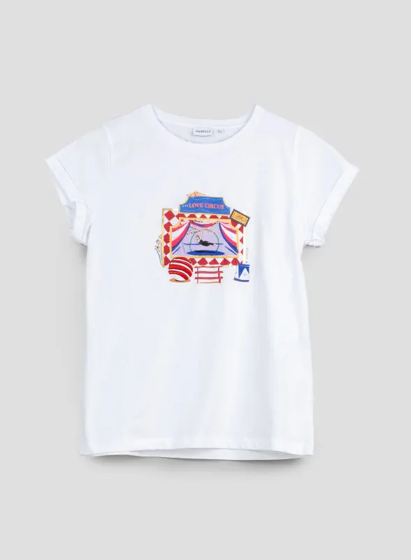 T-shirt bianca con circo - Marella