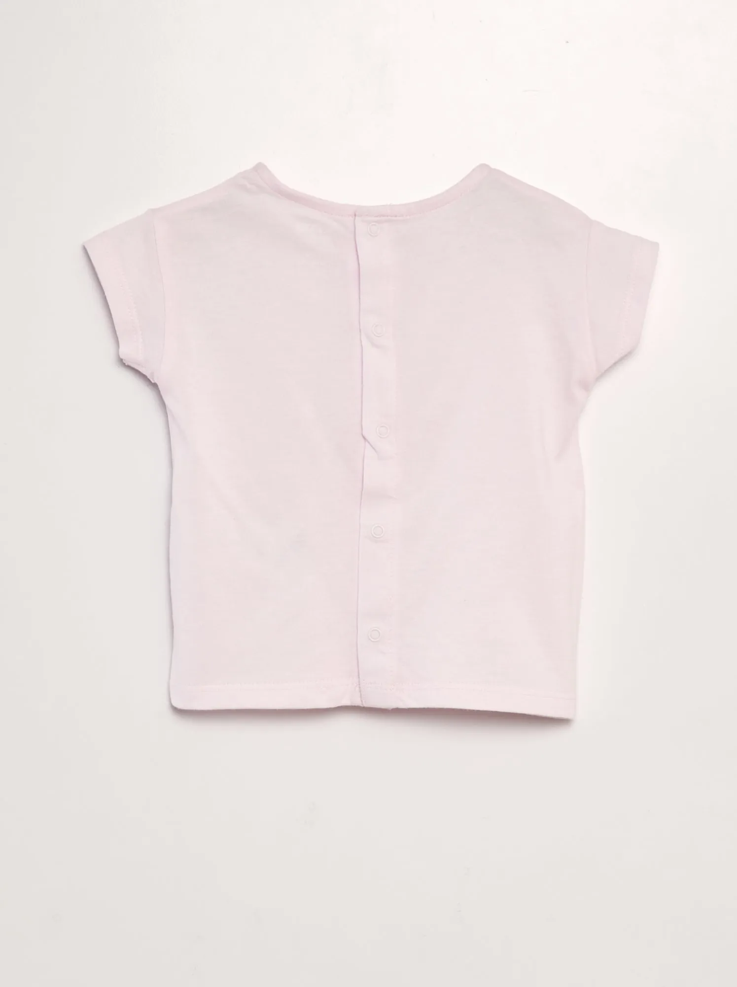 T-shirt con stampa 'fiore' + decorazione in rilievo - ROSA