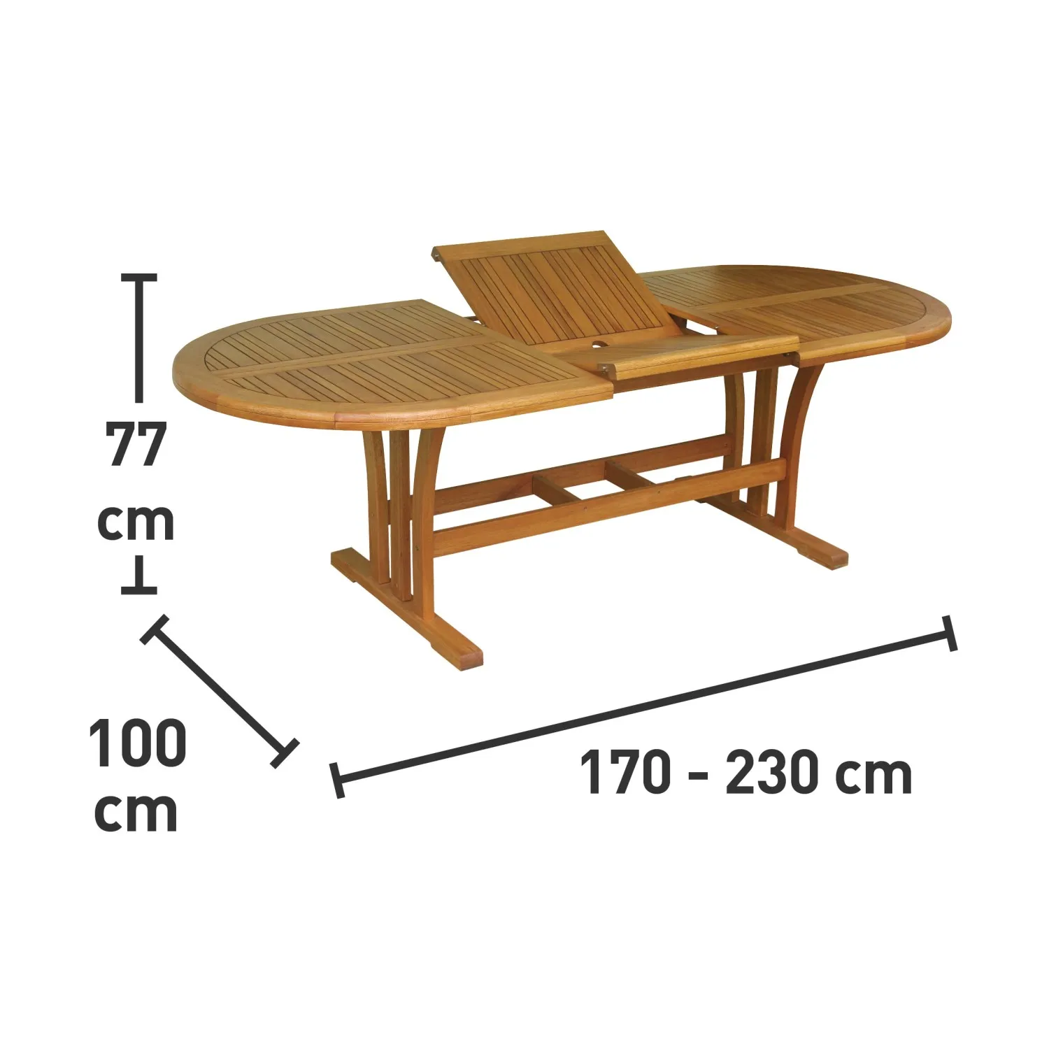 Tavolo allungabile da giardino Chelsea in legno di eucalipto 170-230x100 cm