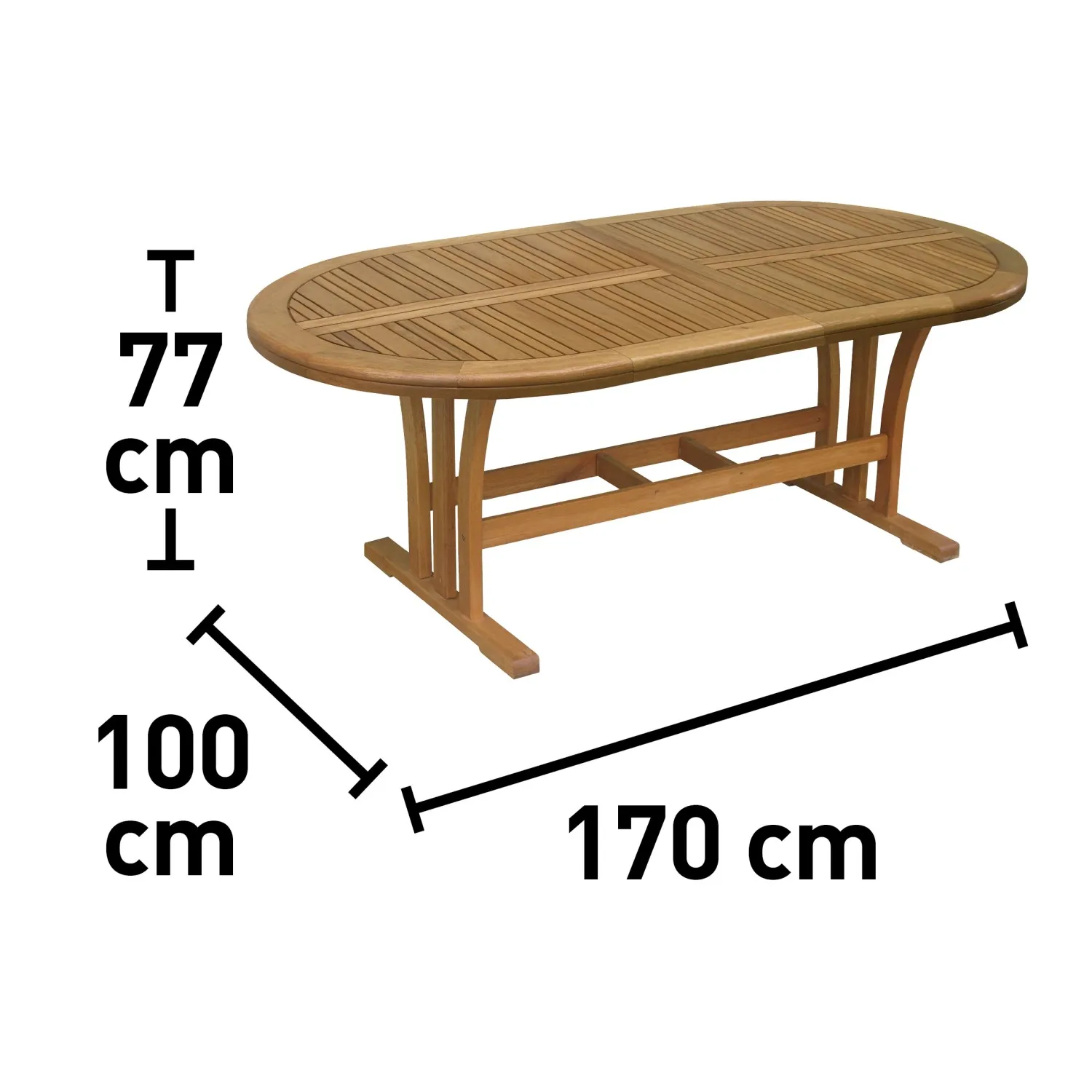 Tavolo allungabile da giardino Chelsea in legno di eucalipto 170-230x100 cm