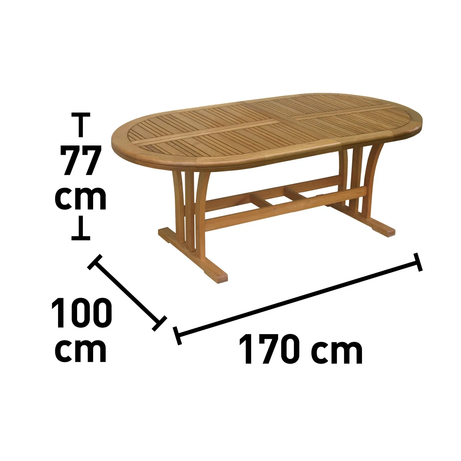 Tavolo allungabile da giardino Chelsea in legno di eucalipto 170-230x100 cm