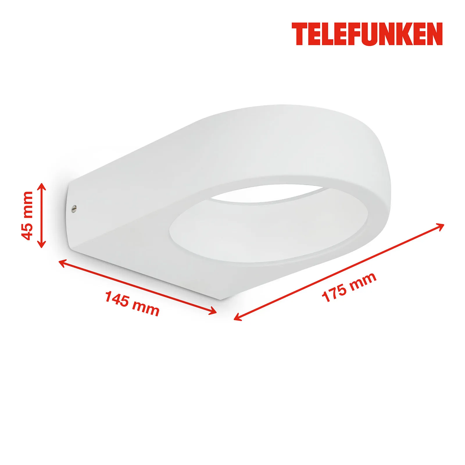 Telefunken Puka applique LED da esterni, bianco