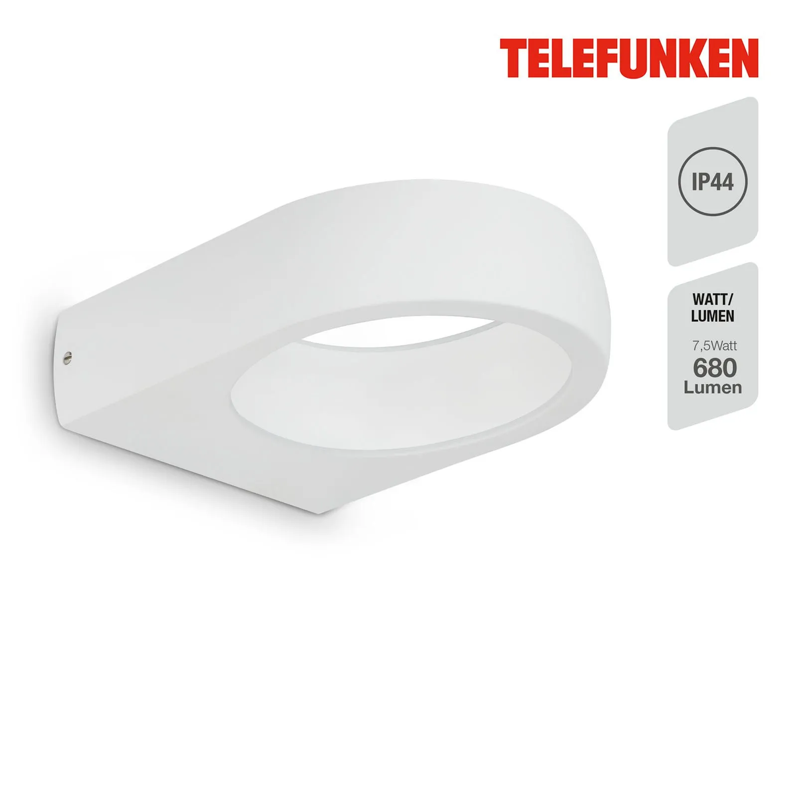 Telefunken Puka applique LED da esterni, bianco