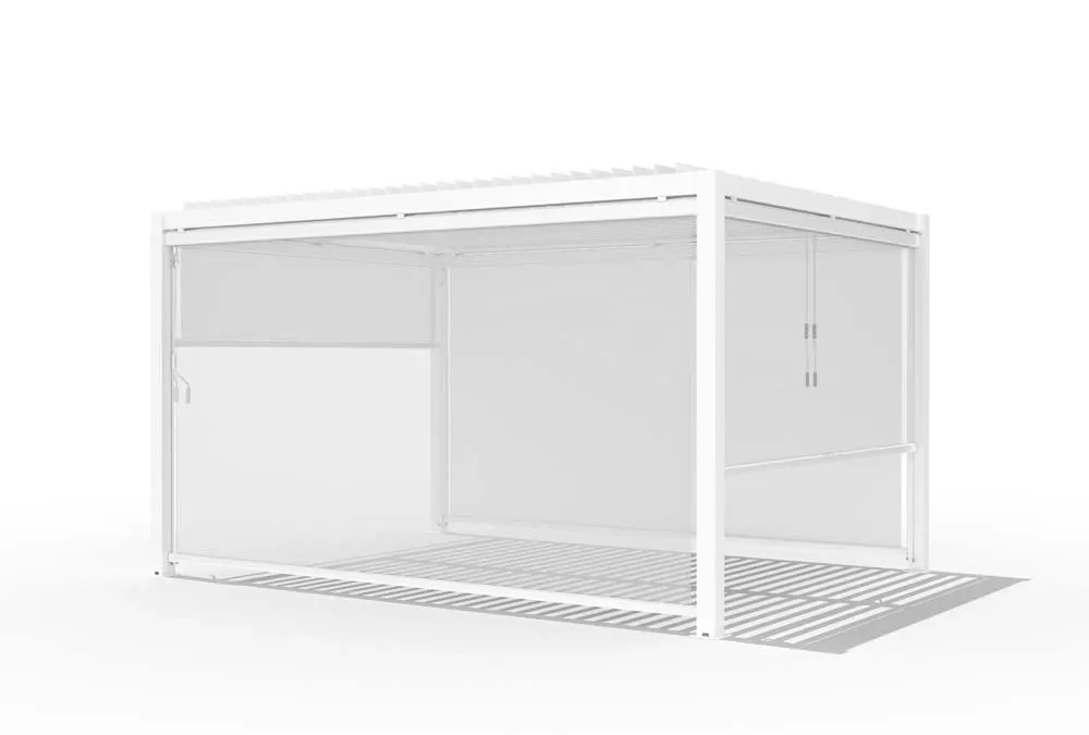 Tenda avvolgibile Calicantus Screen bianco in textilene grigio 4 m