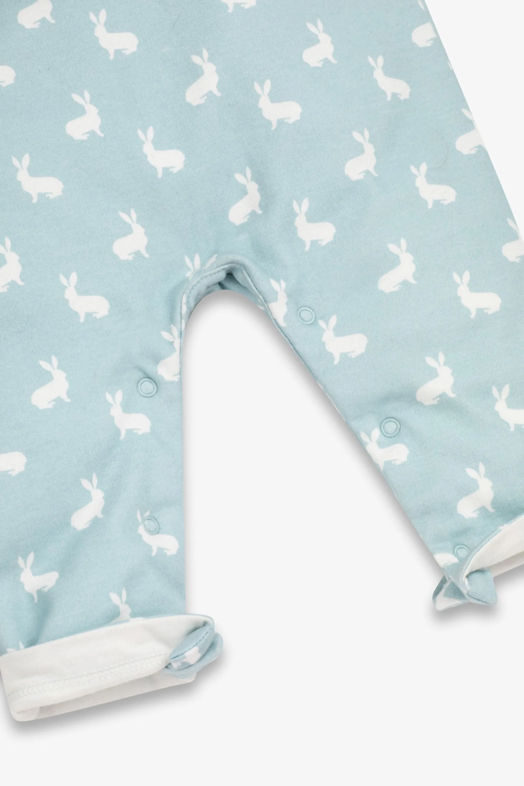 The Little Tailor Baby 100% Cotton Jersey Bunny Print Dungarees    