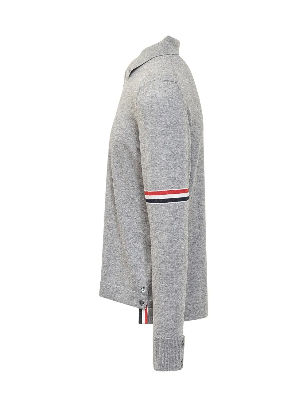 THOM BROWNE Polo Striped in Lana Vergine  