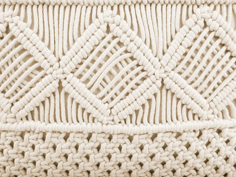 Throw Cushion YORTAN Cotton 45 x 40 cm Light Beige Geometric Pattern