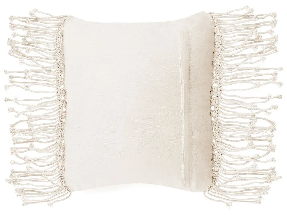 Throw Cushion YORTAN Cotton 45 x 40 cm Light Beige Geometric Pattern