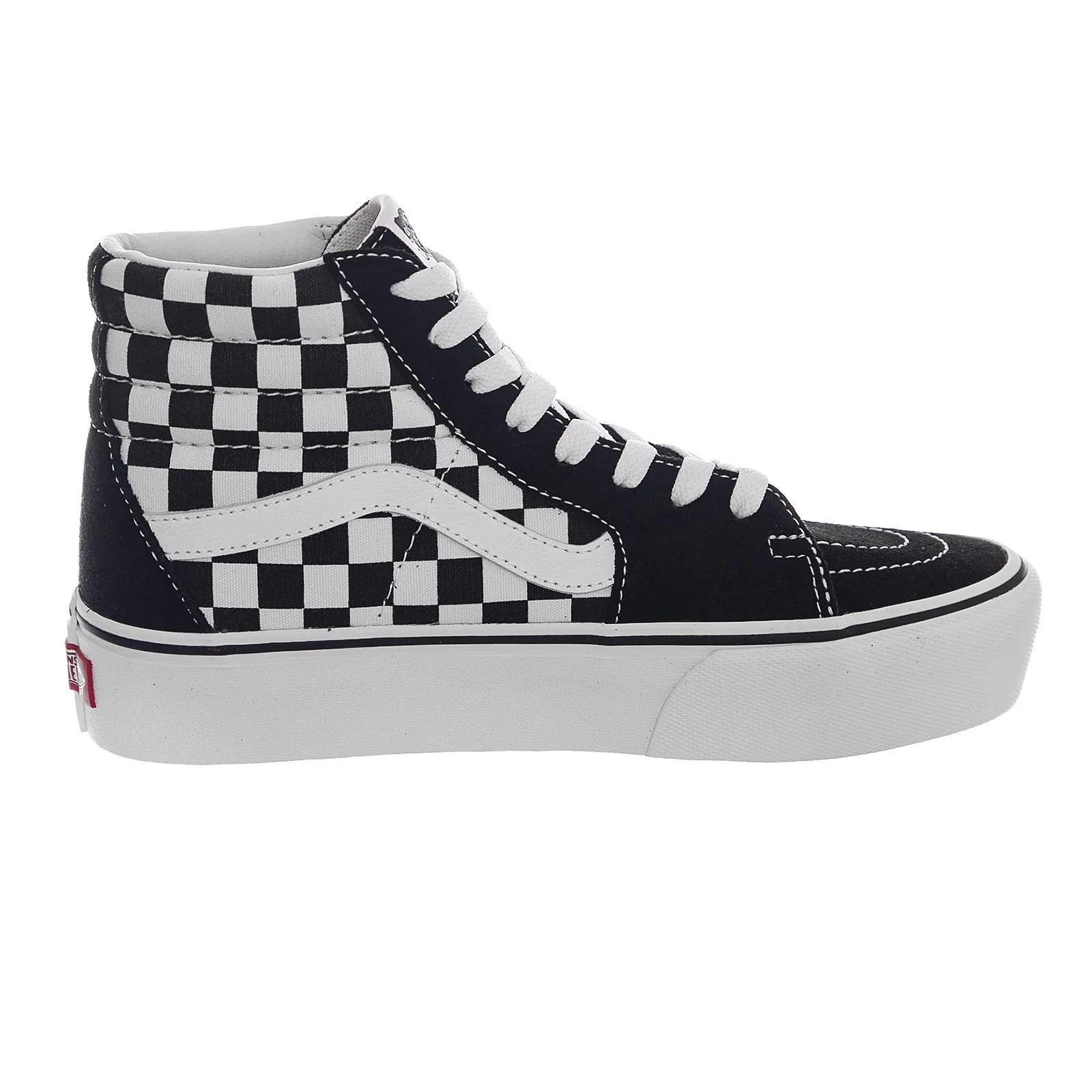 Vans Ua Sk8-Hi Platform 2 - Checkerboard / True White / Black - Scarpe Profilo Alto Donna Multicolore    