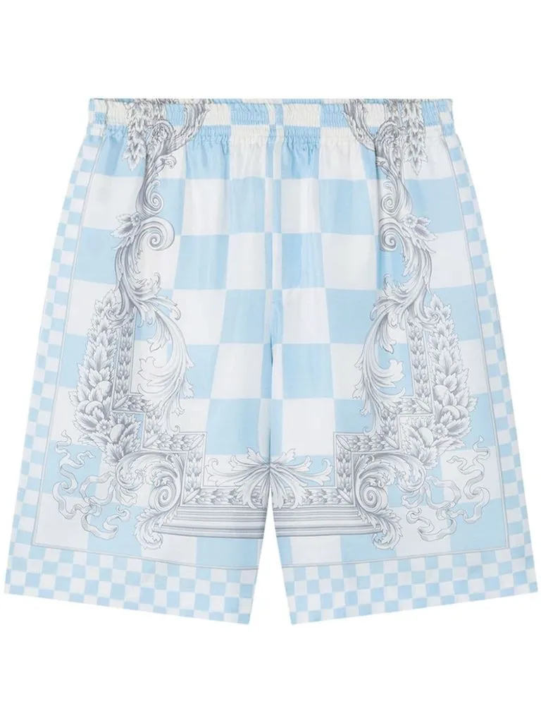 versace Shorts Medusa a scacchi in seta