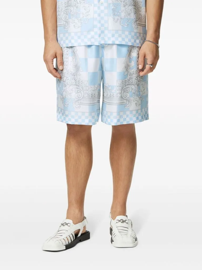 versace Shorts Medusa a scacchi in seta