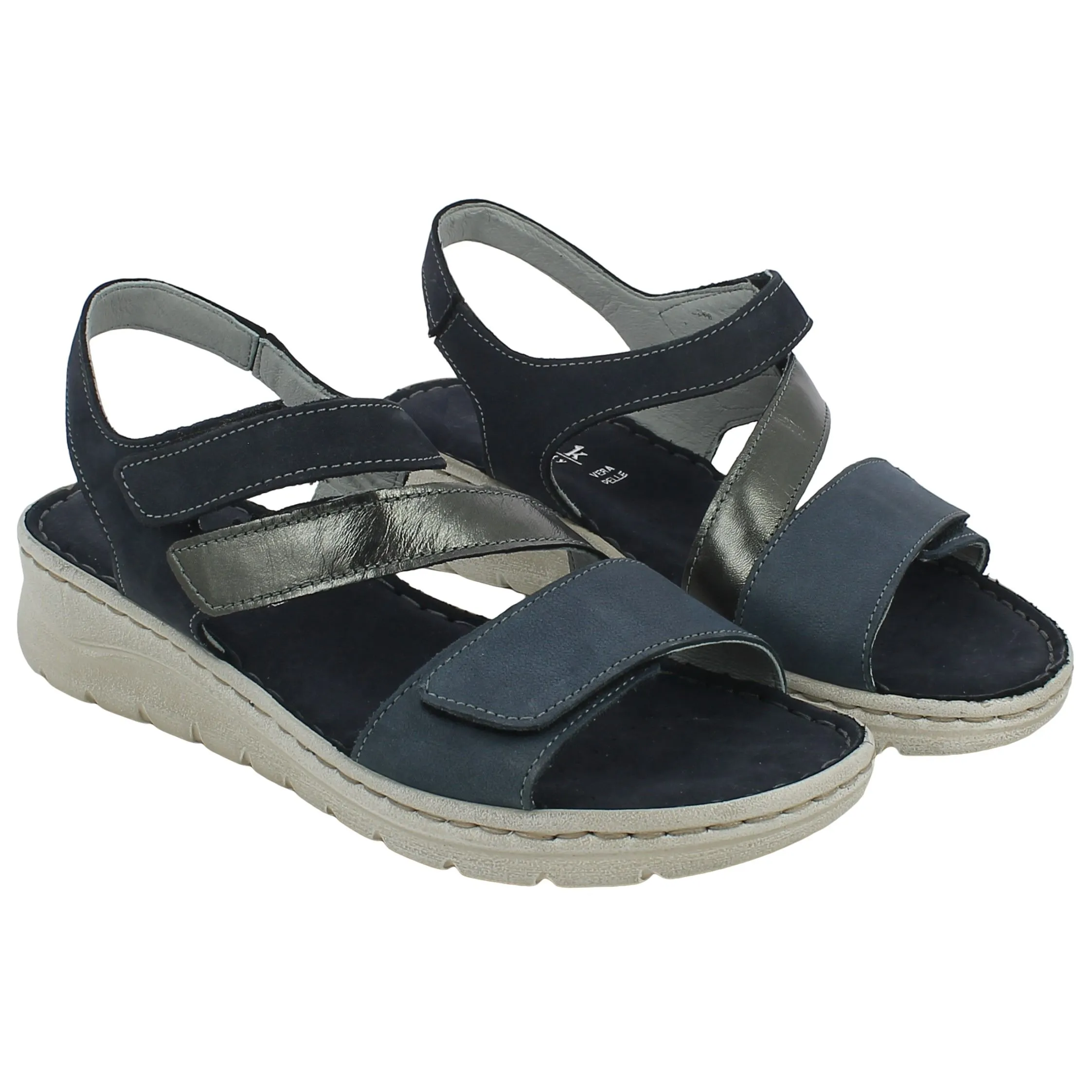 Walk in the City  Sandalo Blu con Listini a Strappo 