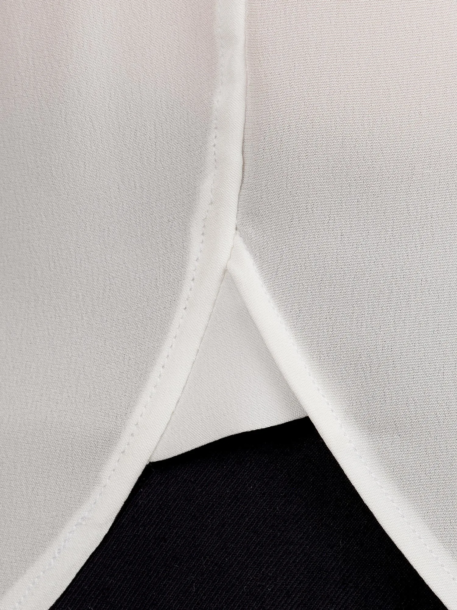 White Silk Shirt for Men with Classic Collar