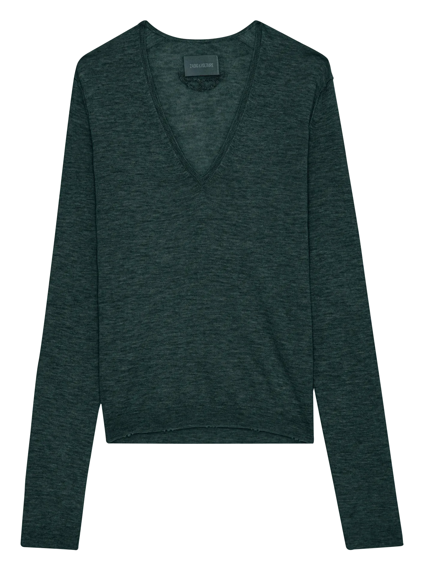  ZADIG&VOLTAIRE   RIVY - Maglione dritto con scollo a V in cashmere | Verde