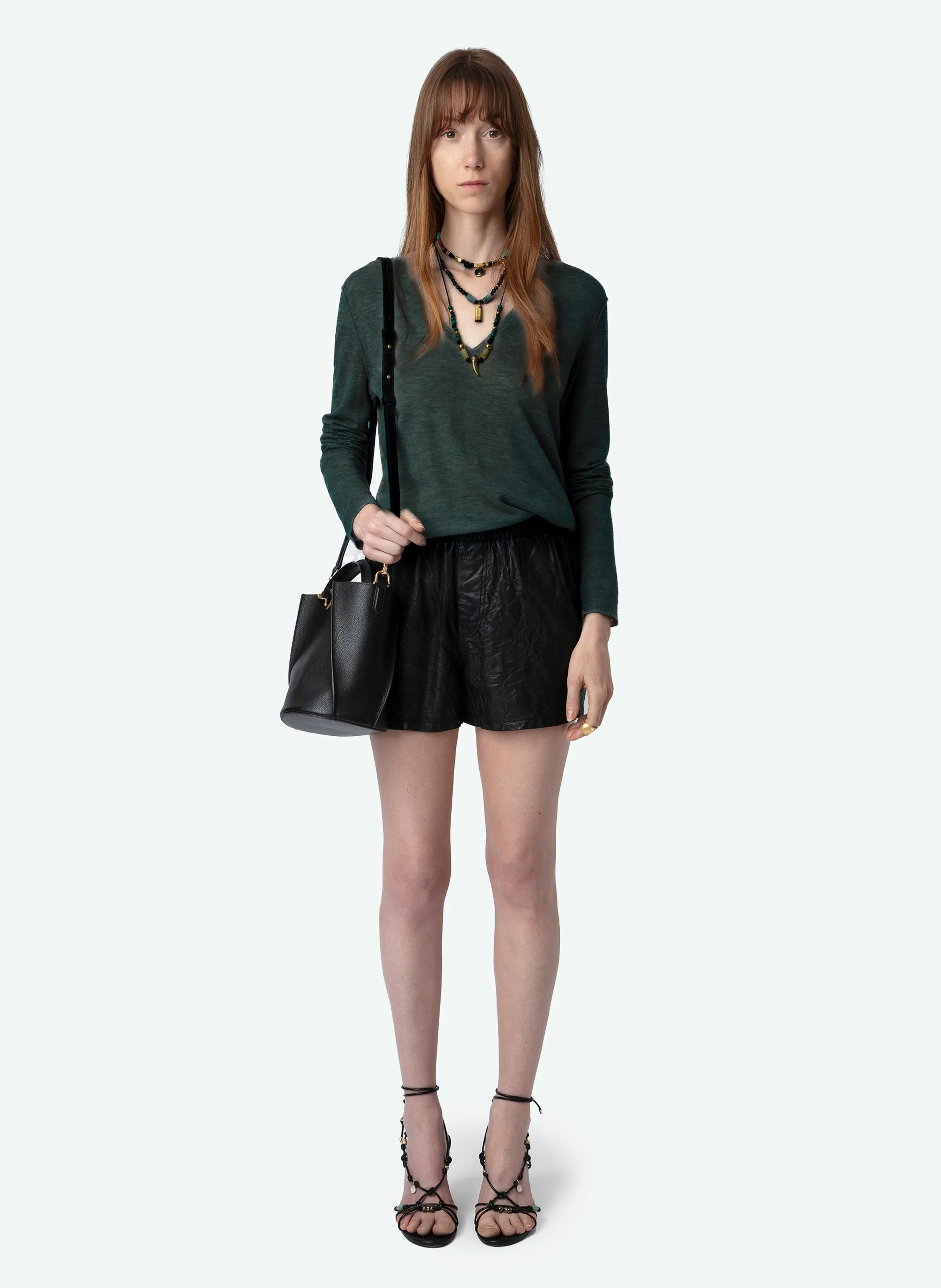  ZADIG&VOLTAIRE   RIVY - Maglione dritto con scollo a V in cashmere | Verde