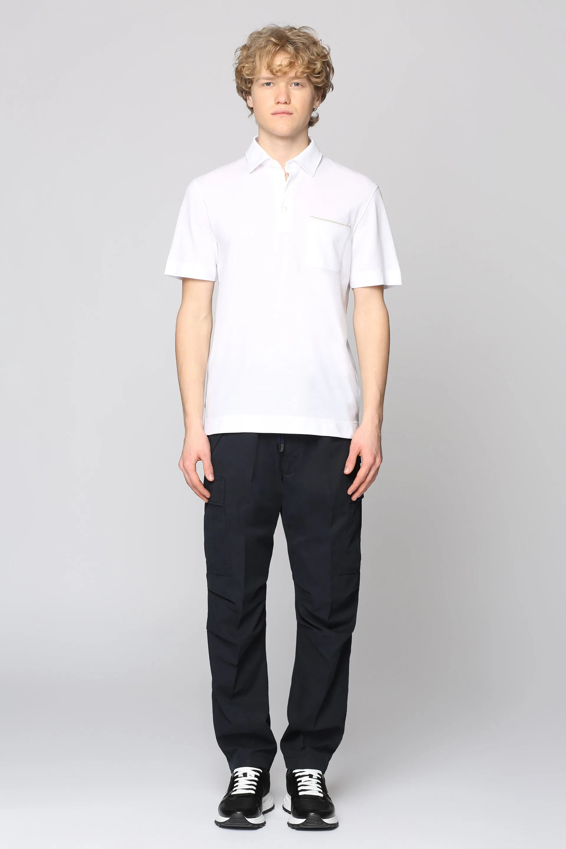 Zegna Polo a maniche corte in cotone piquet